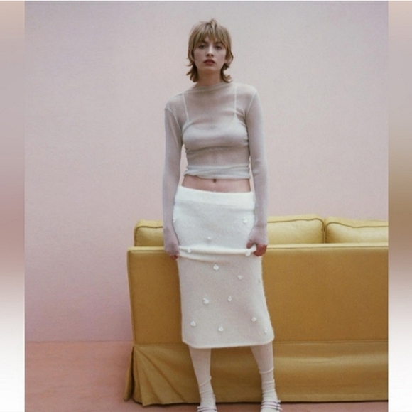 ZARA Alpaca Blend Midi Skirt - Picture 8 of 16